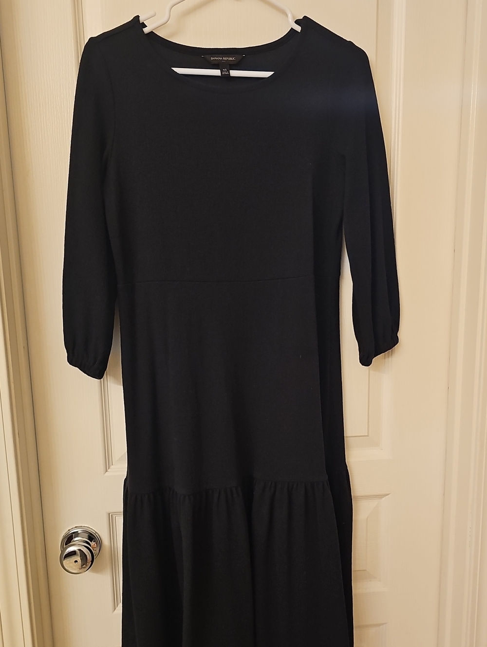 Banana Republic Black Midi Tiered Knit Dress